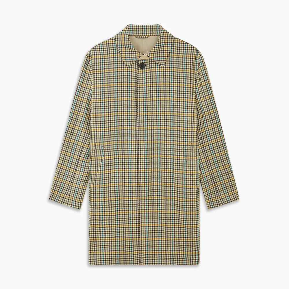 Green and Blue Multi Check Wool Elliot Coat