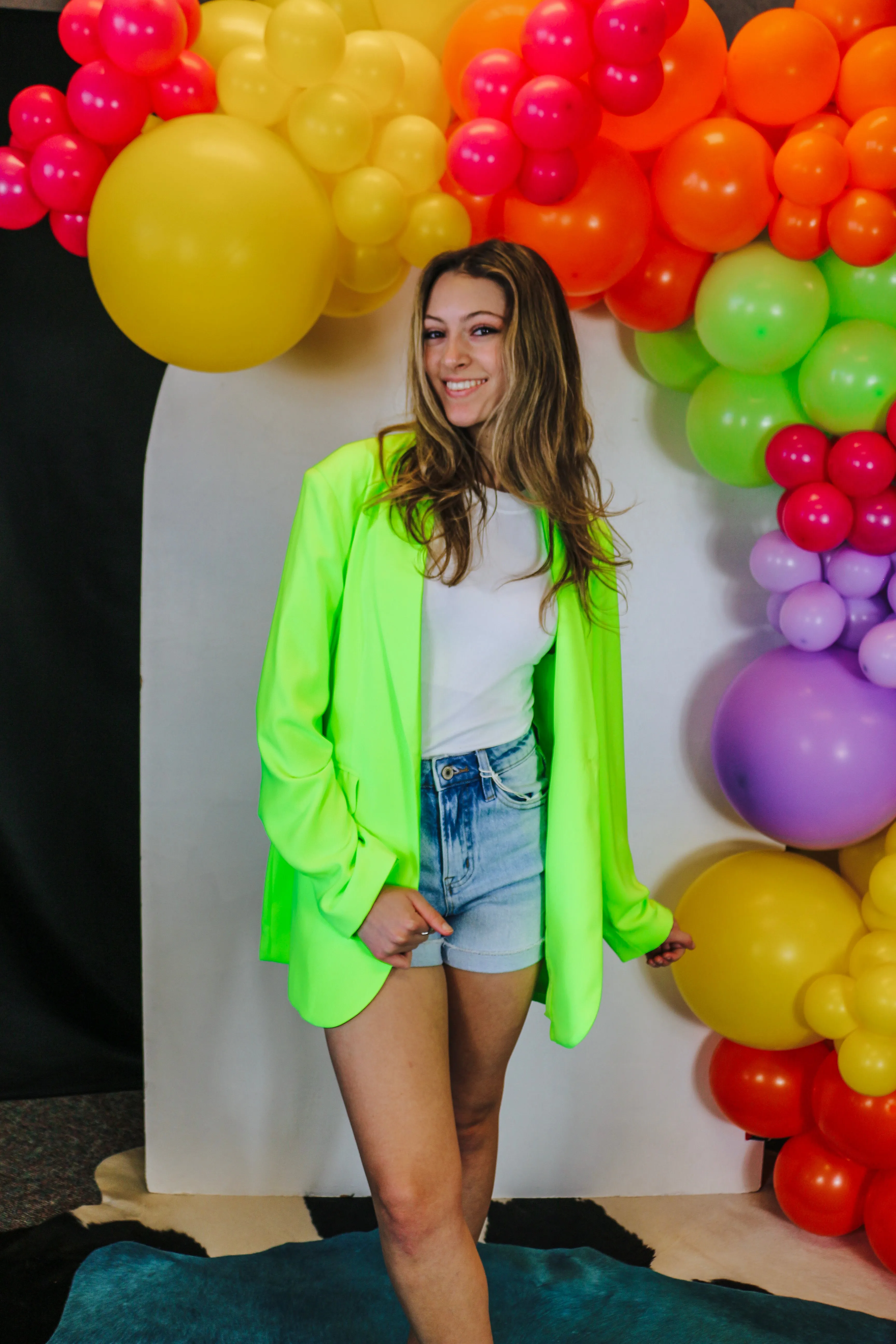 Here To Stay Neon Yellow Blazer