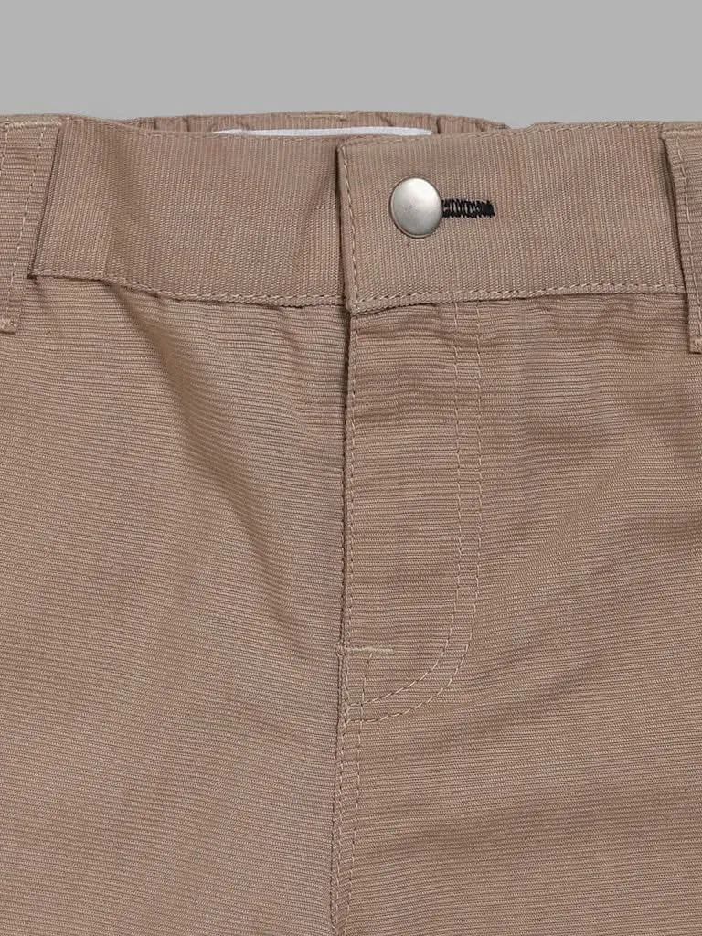 HOP Baby Solid Tan Brown Trousers