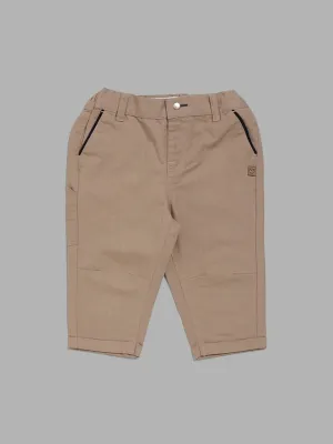 HOP Baby Solid Tan Brown Trousers