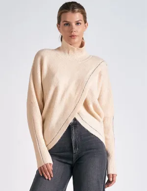 Jayne Mock Twist Sweater, Off White