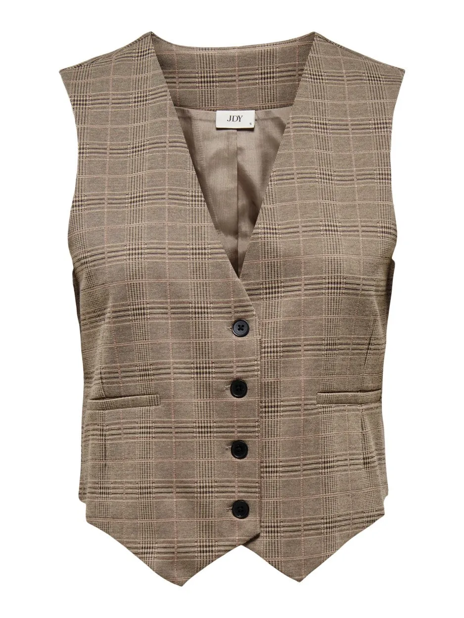 Jdygeggo Mia Waistcoat Jrs Atk - Bruin Dessin