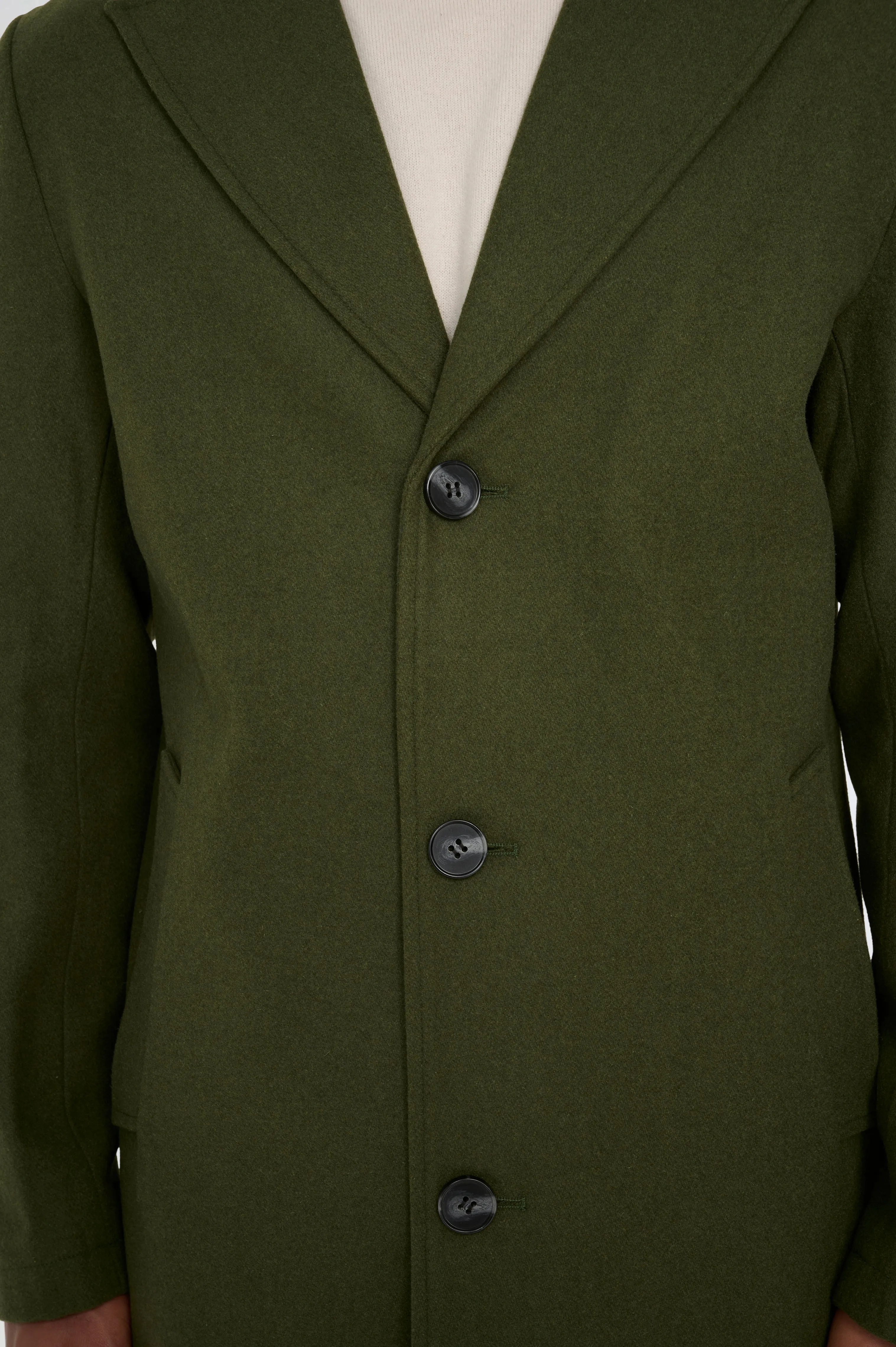 Josh Wool Melton Overcoat in Khaki