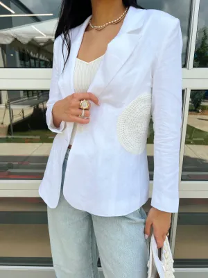 JULY CROCHET LINEN BLAZER