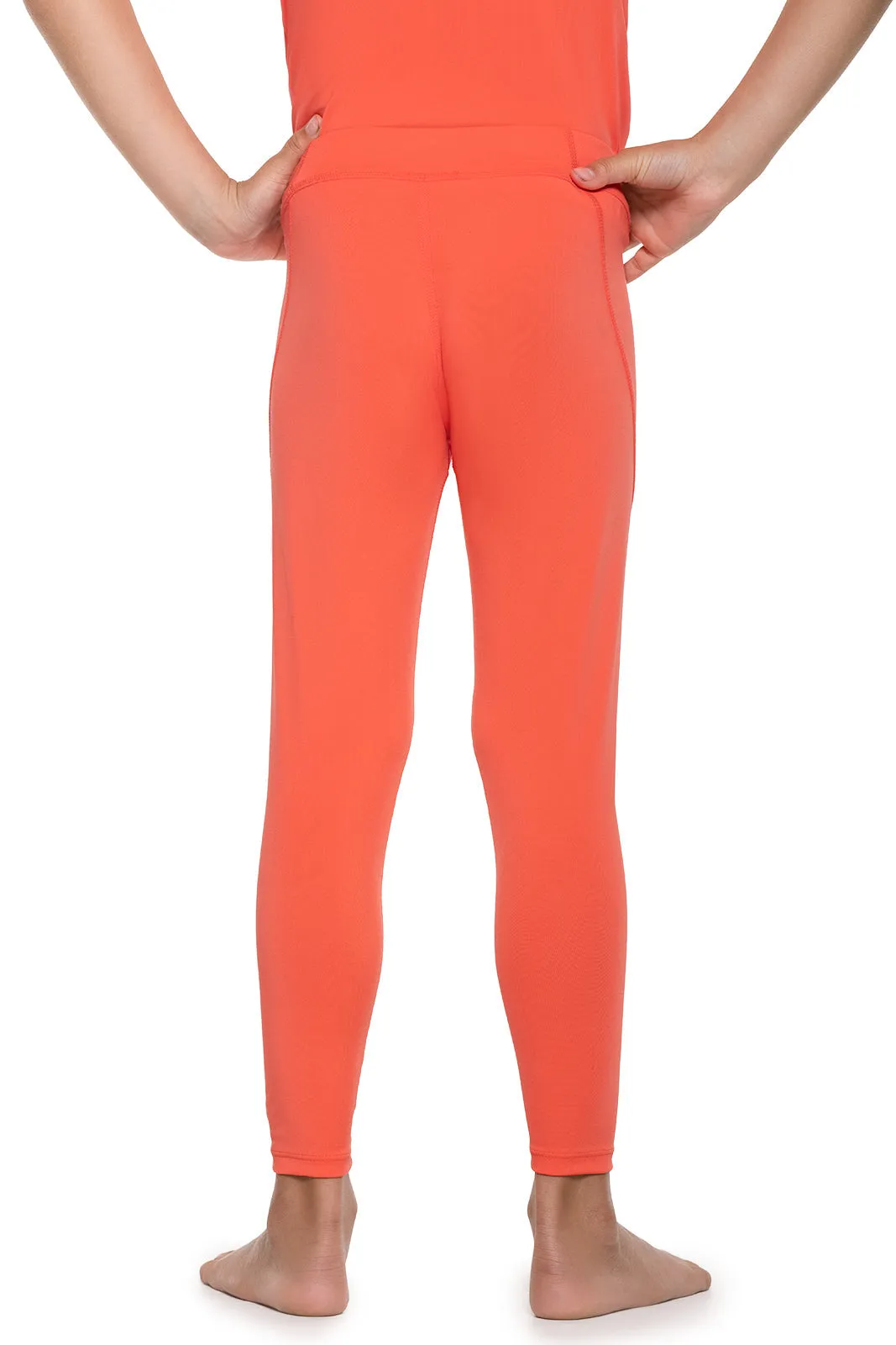 Kid's Wave Swim Tights  |  Vivid Coral