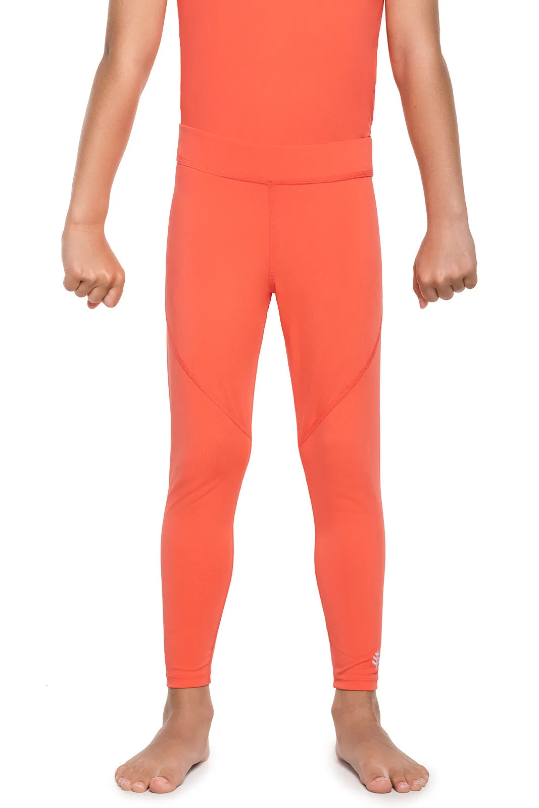 Kid's Wave Swim Tights  |  Vivid Coral