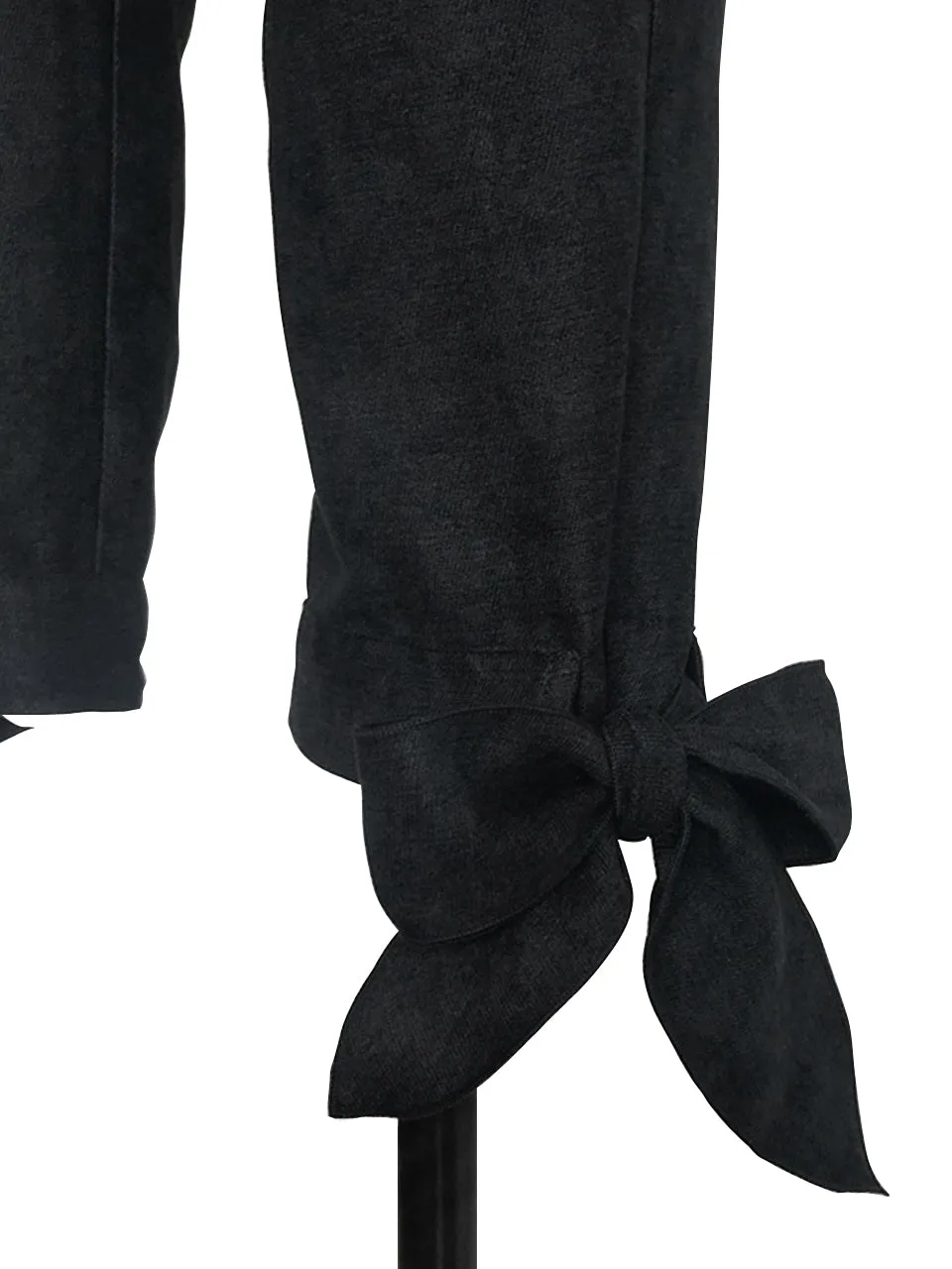 Last Chance! Black Tie Bow Detail Stretch Ankle Trousers