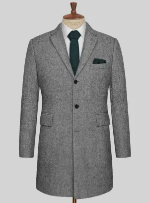 Light Weight Dark Gray Tweed Overcoat