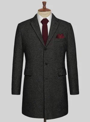 Light Weight Hamburg Charcoal Tweed Overcoat