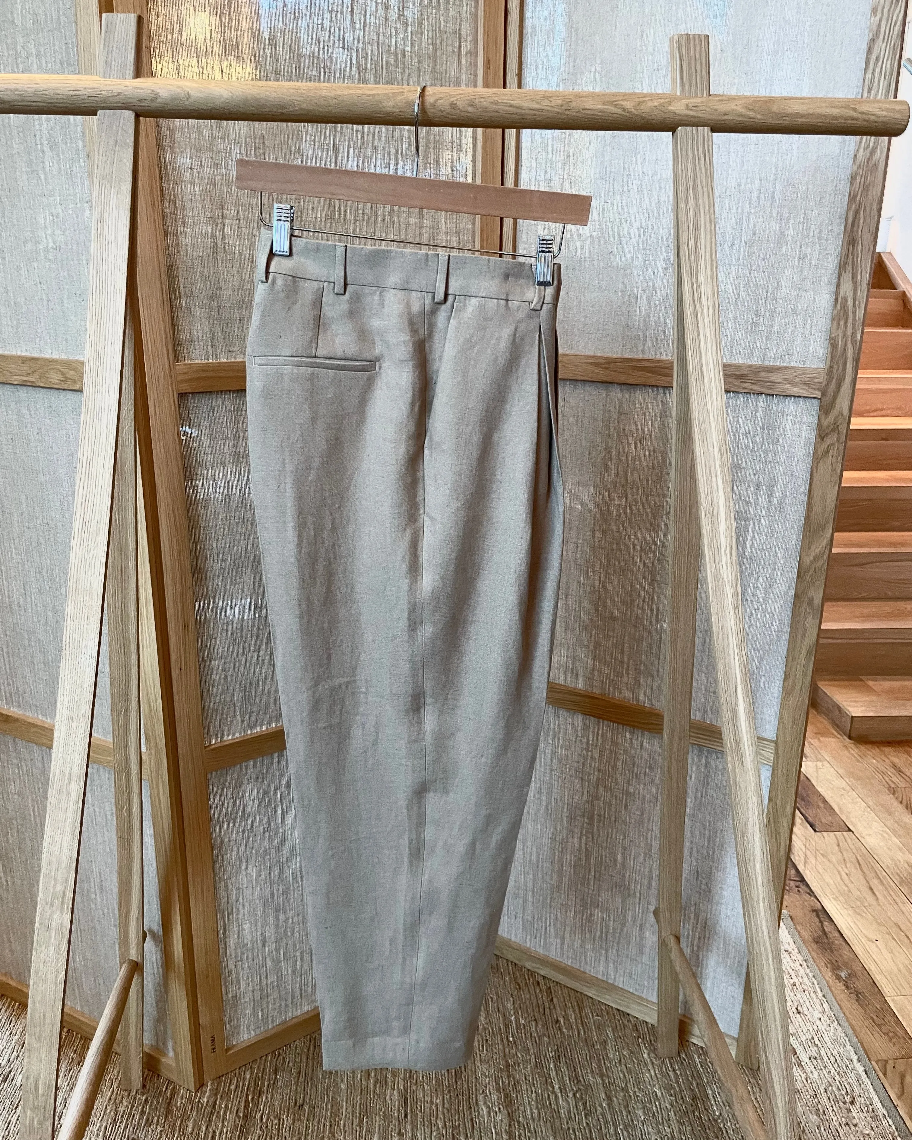 Linen Parachute Trousers | Sand