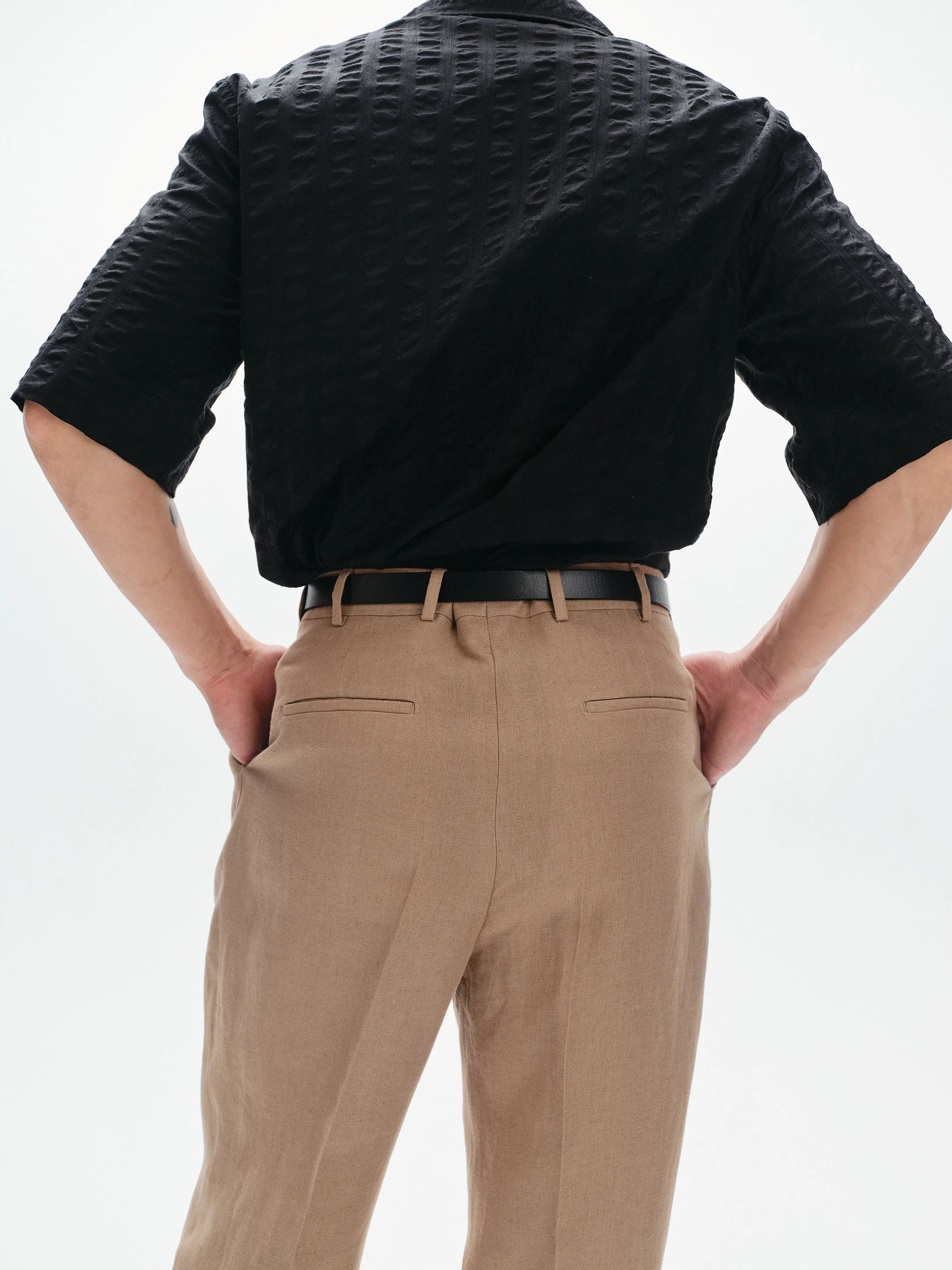 Linen Parachute Trousers | Sand