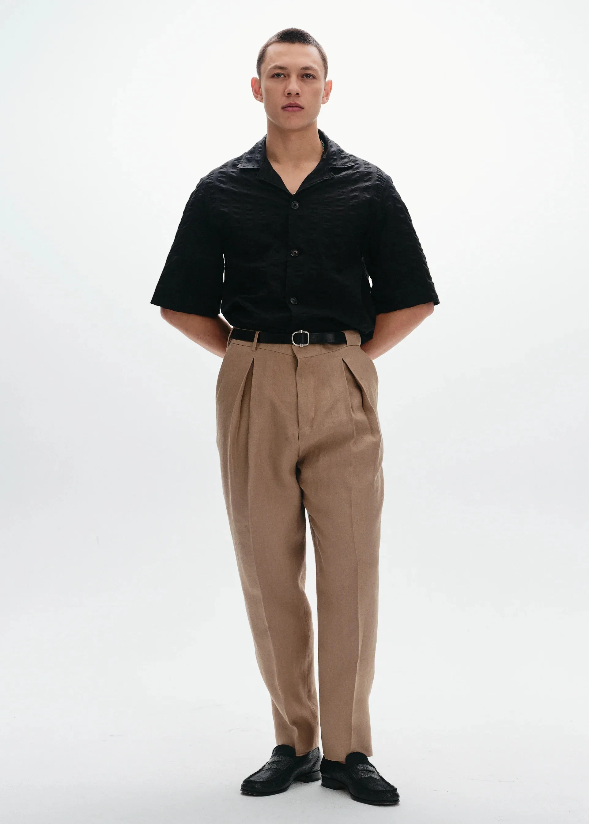 Linen Parachute Trousers | Sand