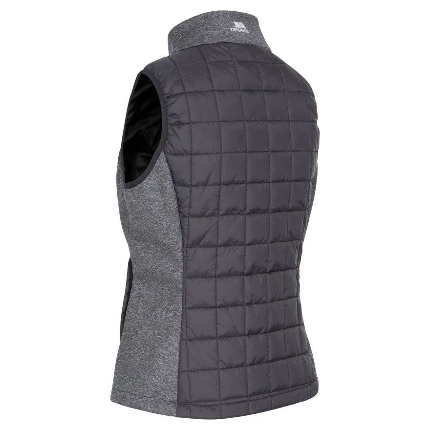 Lyla Women's Padded Gilet in Black with Grey