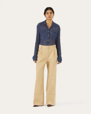 Macie Trousers Cotton Blend Tan