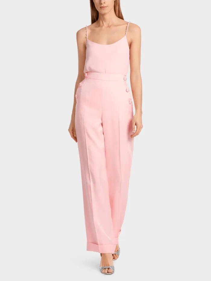 Marc Cain Collections WHEATON Wide Straight Leg Trousers In Soft Seashell WC 81.46 W84 COL 212