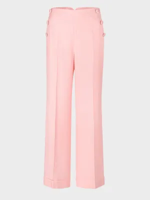 Marc Cain Collections WHEATON Wide Straight Leg Trousers In Soft Seashell WC 81.46 W84 COL 212