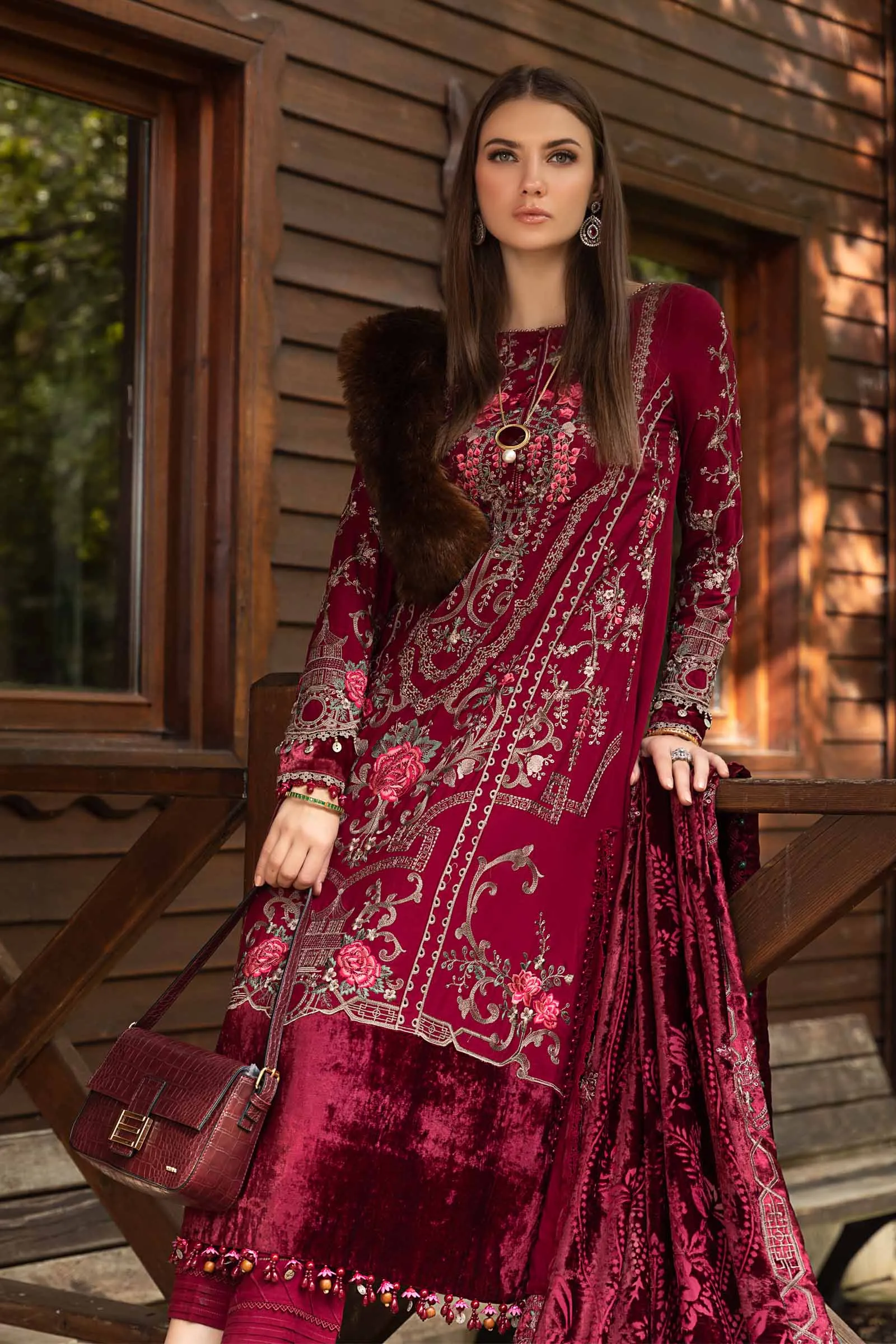 MARIA.B Linen Winter Collection – Deep Pink DL-1112