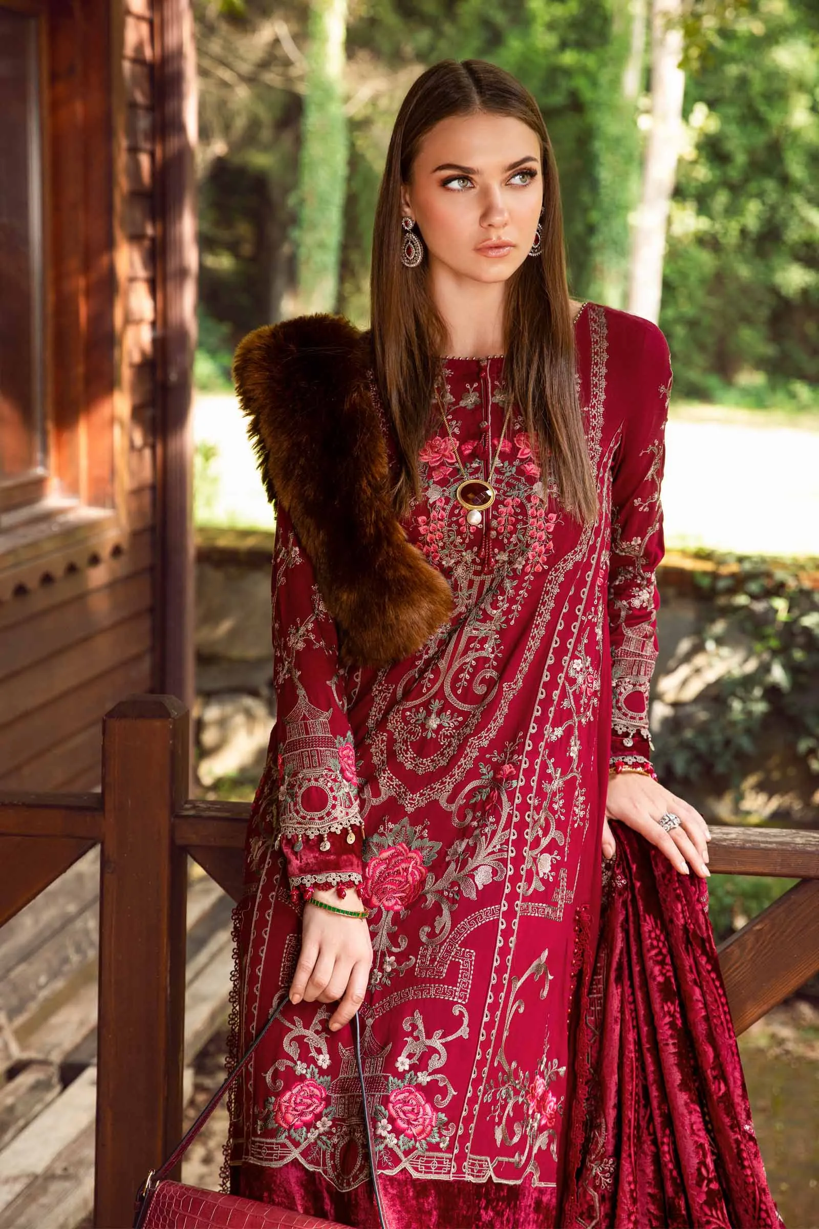 MARIA.B Linen Winter Collection – Deep Pink DL-1112