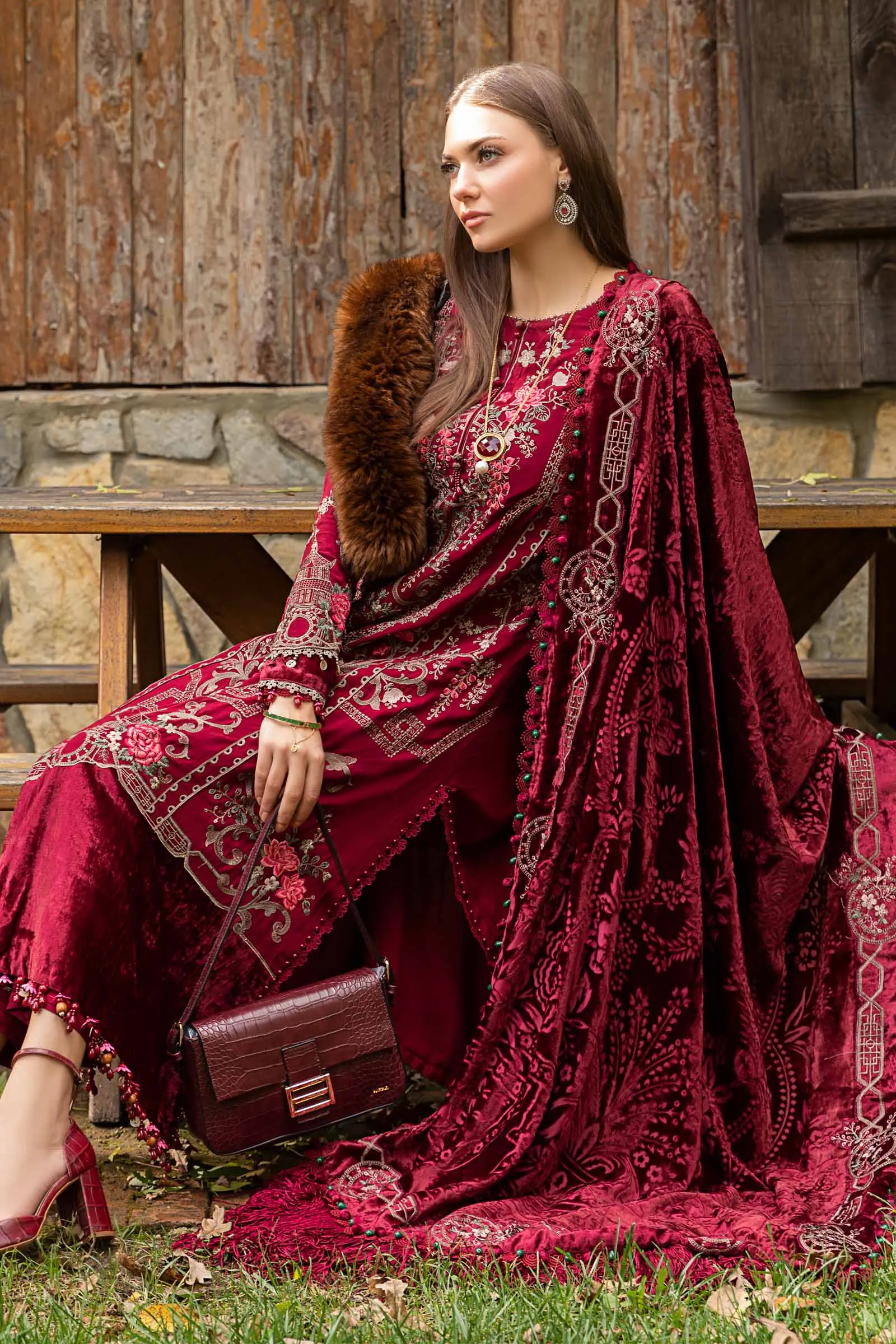 MARIA.B Linen Winter Collection – Deep Pink DL-1112