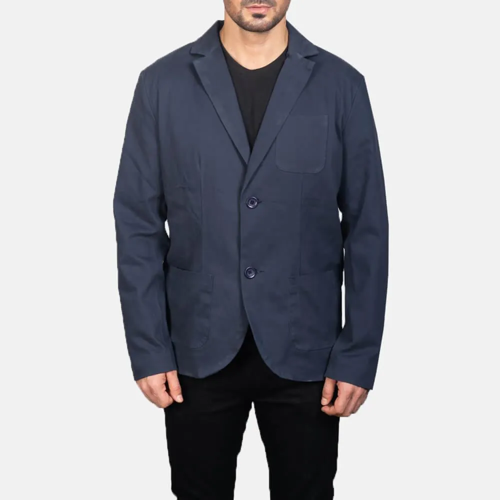 Mens Borges Navy Blue Blazer Jacket