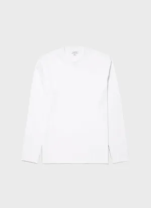 Men's Carbon Brushed Long Sleeve T-shirt in White