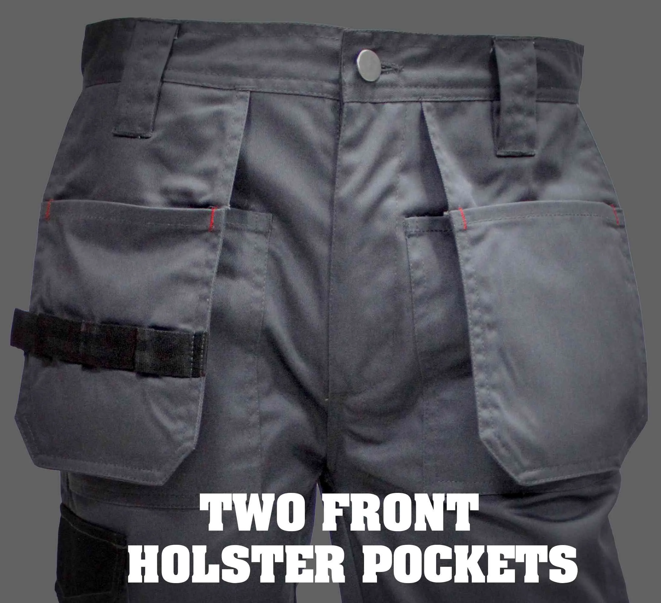 Mens Holster Pockets Cargo Combat Work Trouser