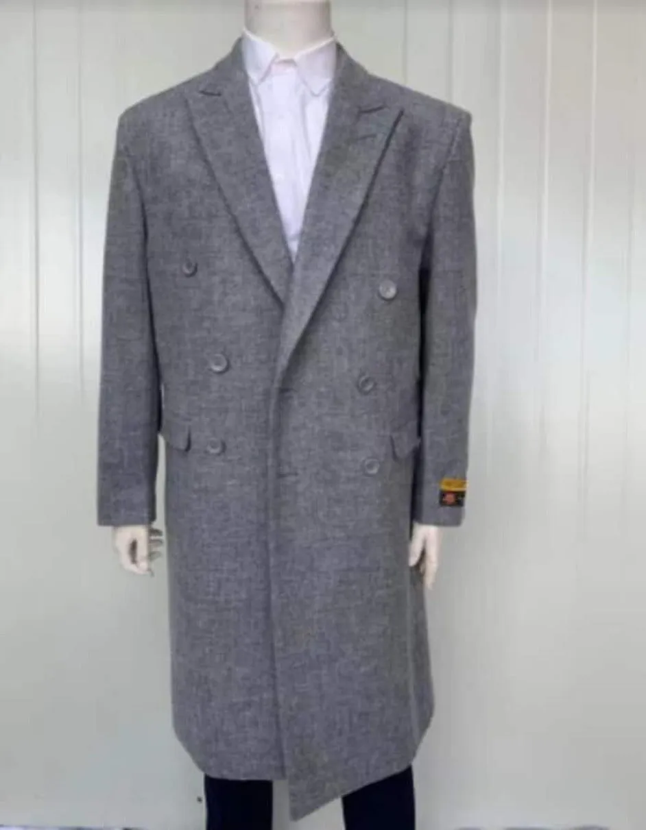 Mens Overcoat - Topcoat For Men - Winter Fabric- Mens Cashmere Blend Grey Coat Full length - Cashmere Overcoat