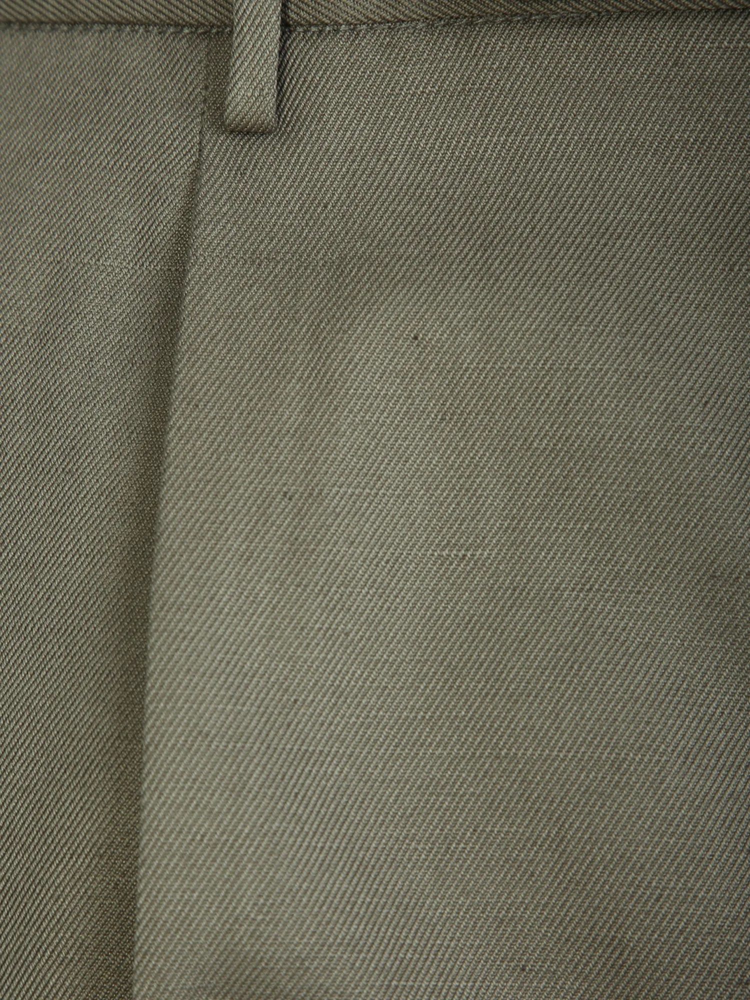 Military green linen and cotton blend trousers