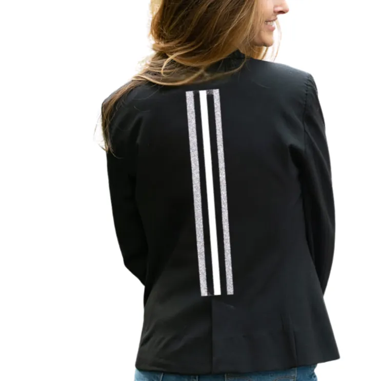 Mono Stripe Blazer - Black