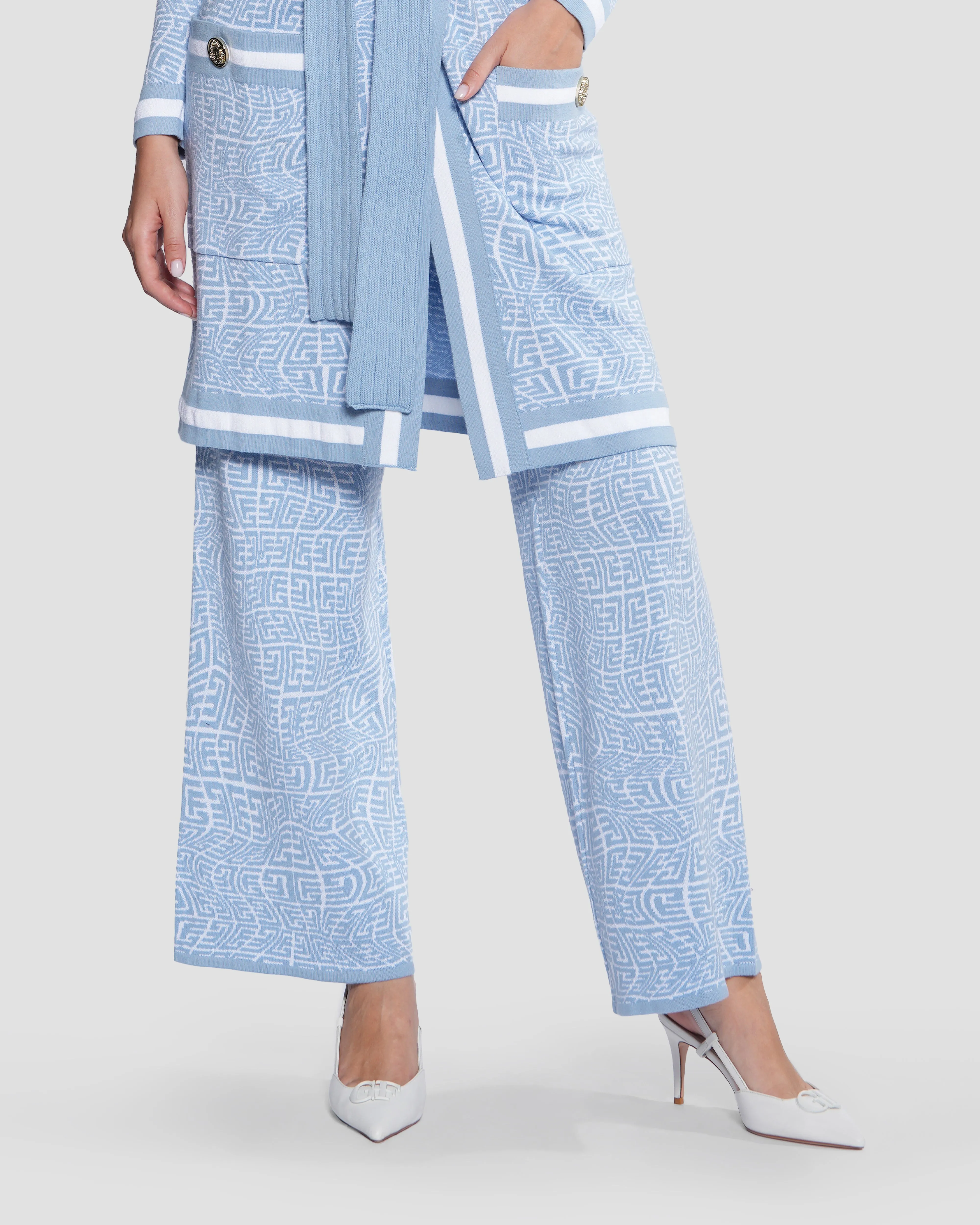 Monogram Wide Leg Trousers