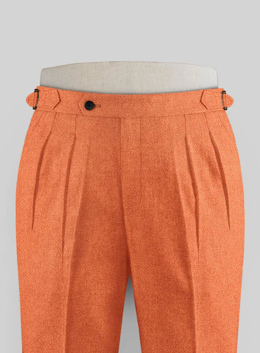 Naples Spring Orange Highland Tweed Trousers