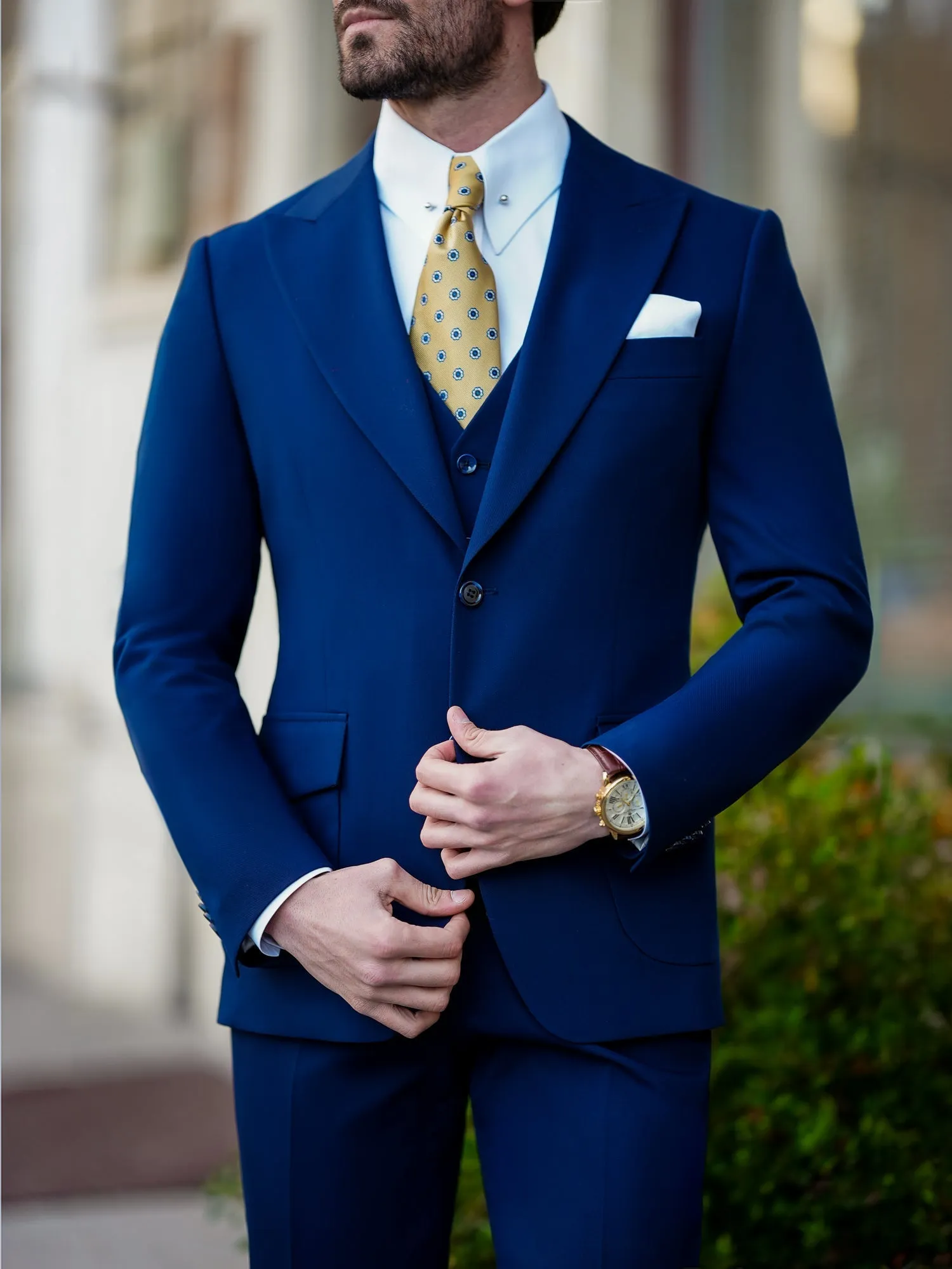 Navy Slim-Fit Suit 3-Piece