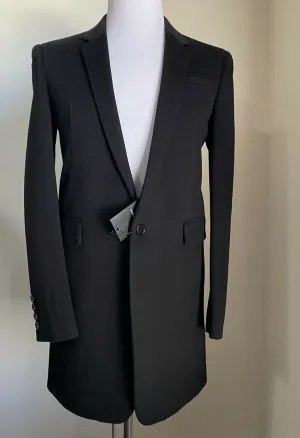 New $3790 Saint Laurent Men Wool/Cashmere Overcoat Coat Black 38 US/48 Eu Italy