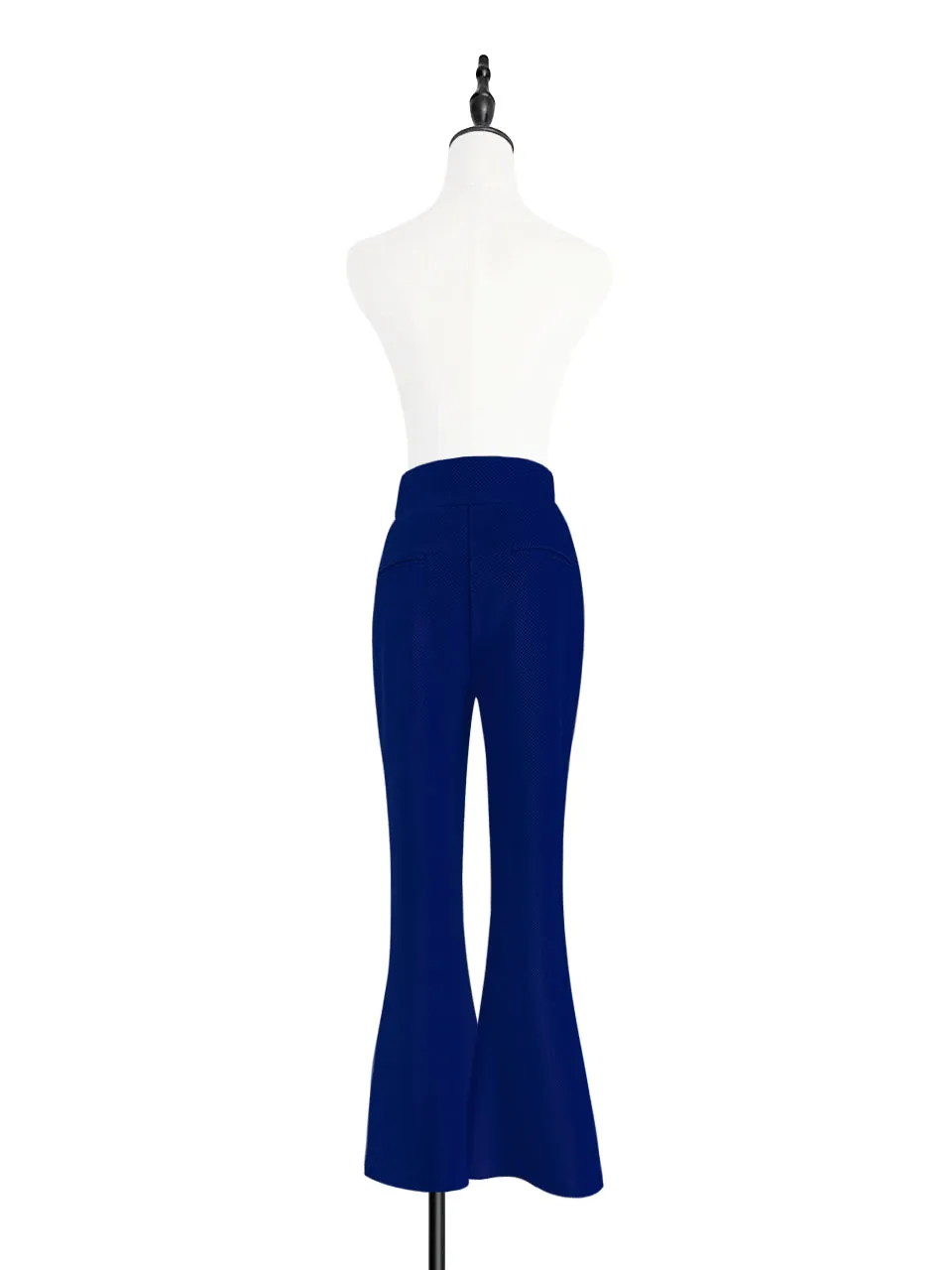 New Colour! French Blue Flare Leg Pull On Button Pants