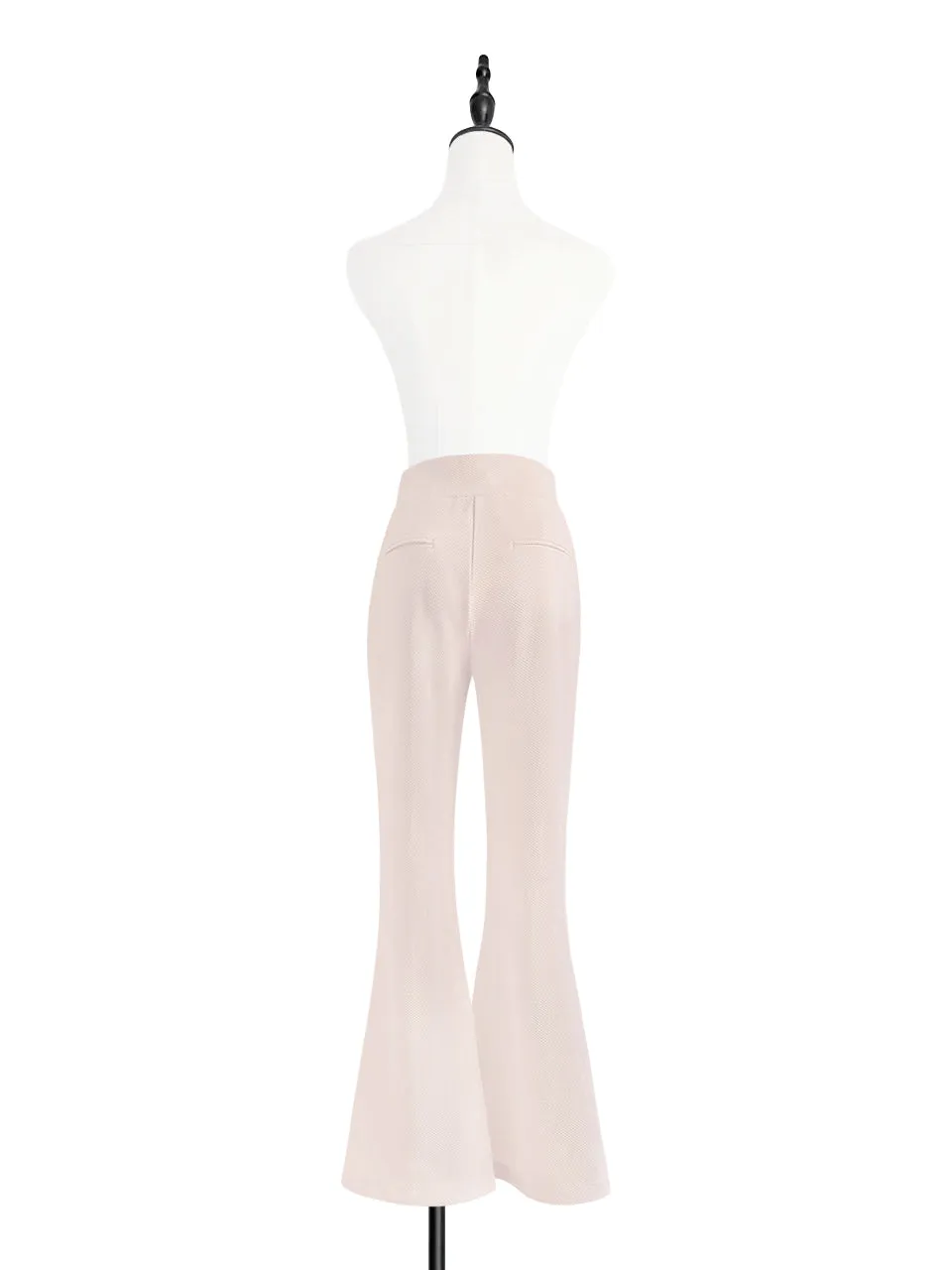 New Colour! Peach Pink Flare Leg Pull On Button Pants