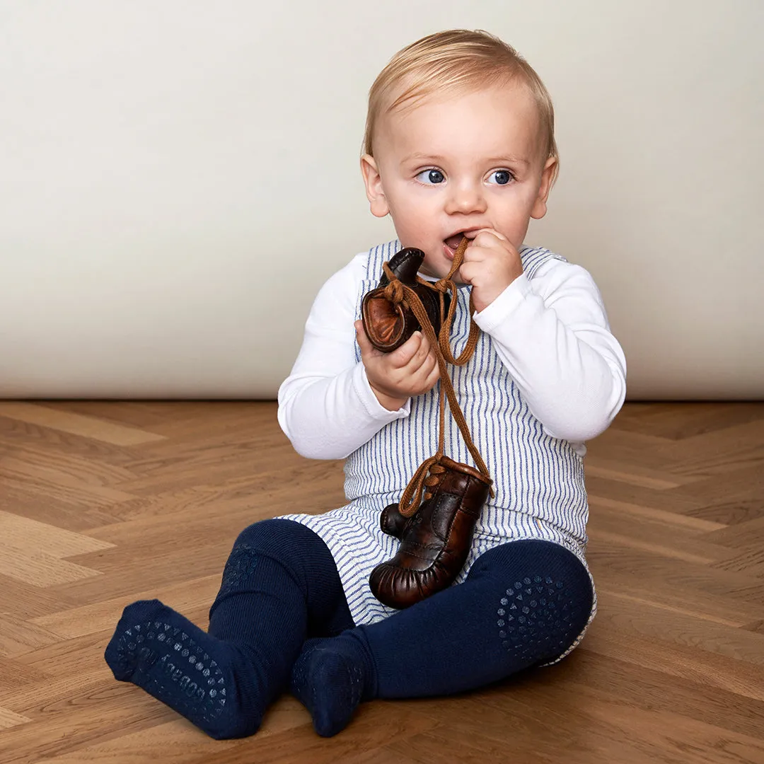 Non-slip crawling tights with grip for babies and toddlers - Organic Cotton Organic Cotton - Navy Blue