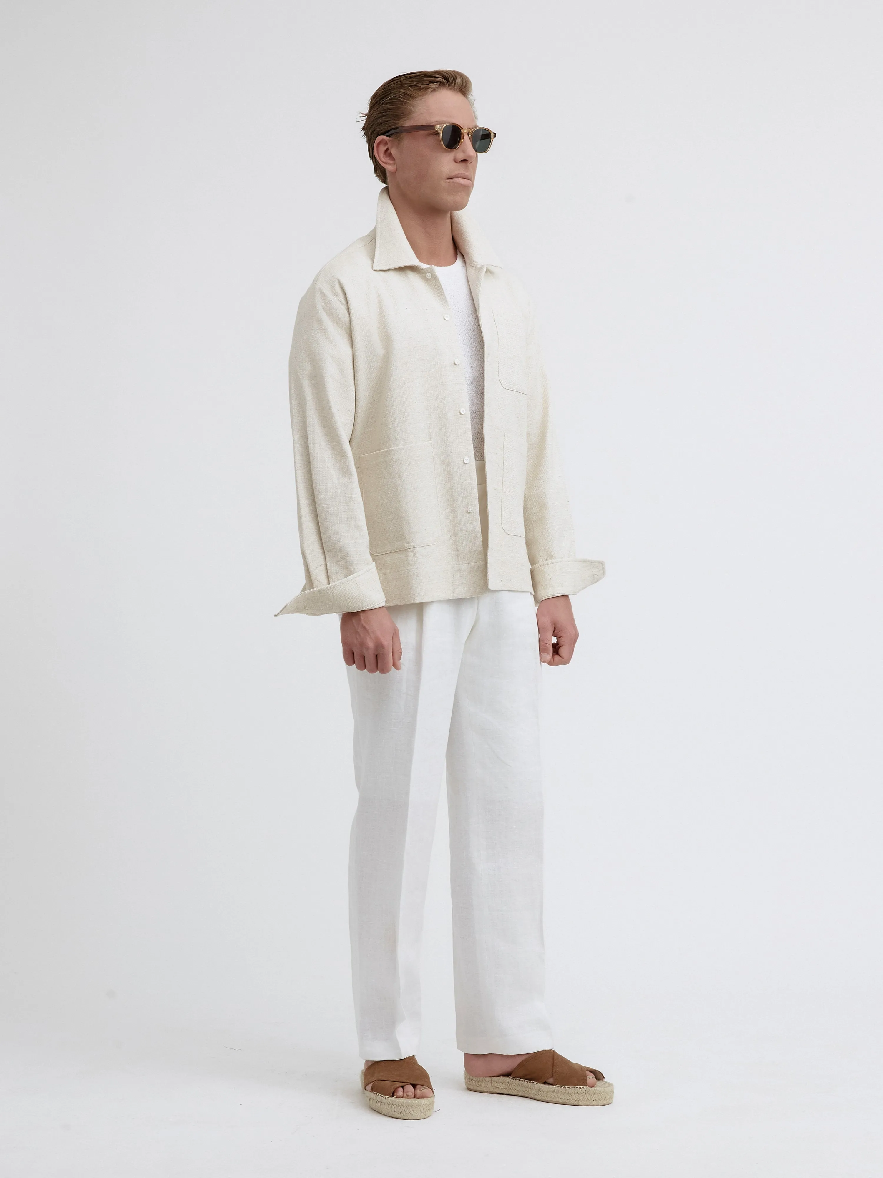 Oatmeal Handspun Cotton Linen Overshirt