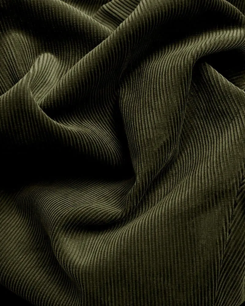 Olive Fine Cotton Corduroy Trousers