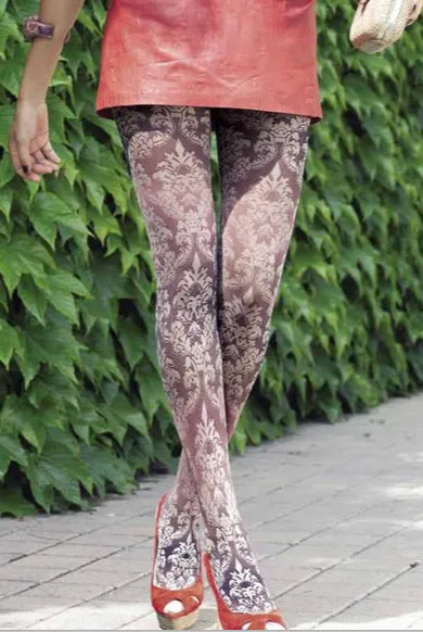 Oroblu Jasmine Floral Damask Semi Sheer Tights