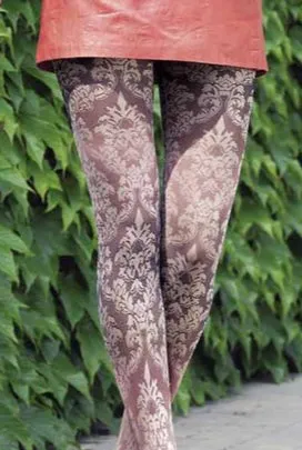 Oroblu Jasmine Floral Damask Semi Sheer Tights