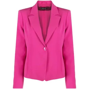 Patrizia Pepe Fuchsia One-Button Stretchy Chic Blazer