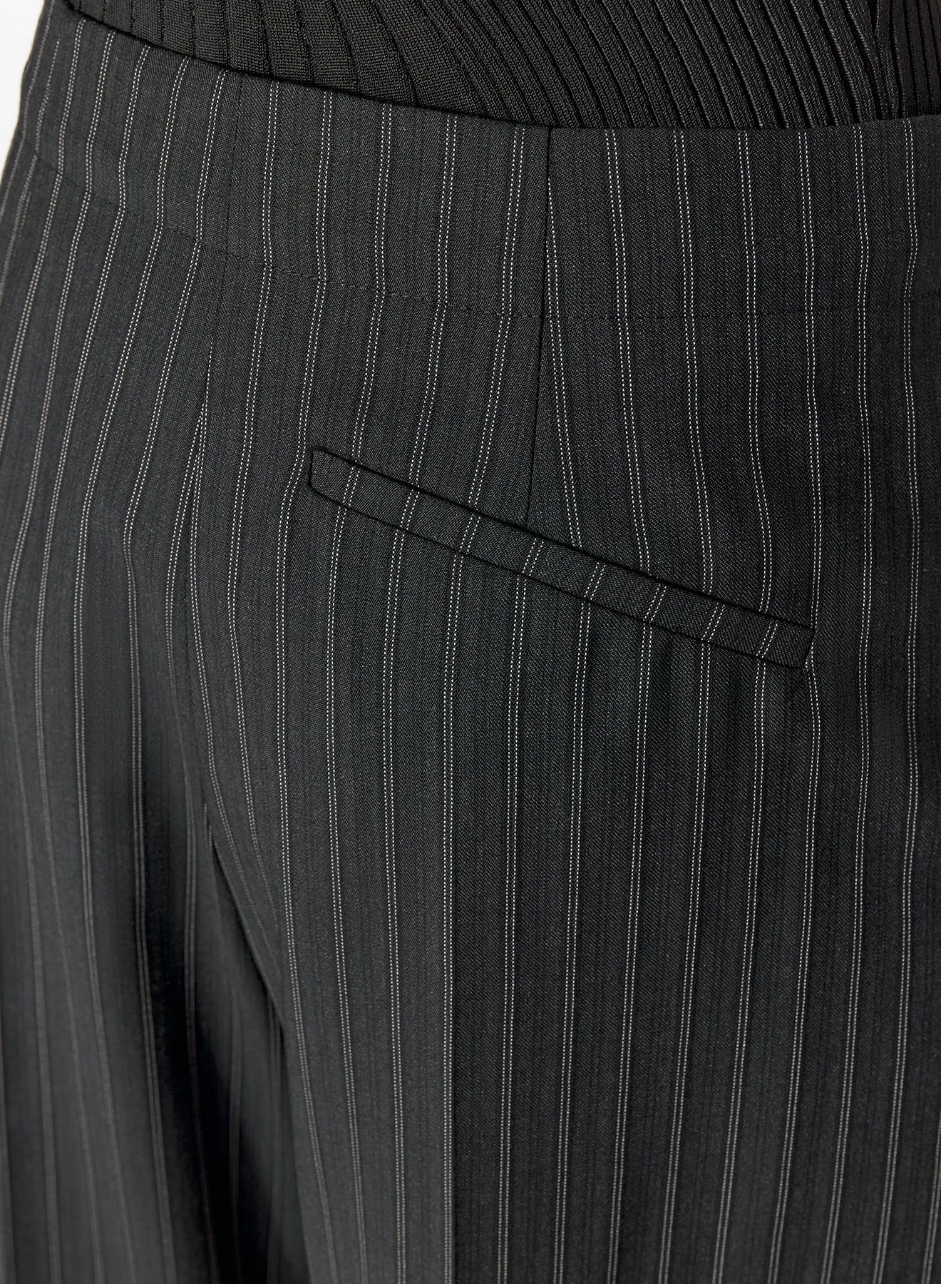 pinstripe pierced loose tailored trousers