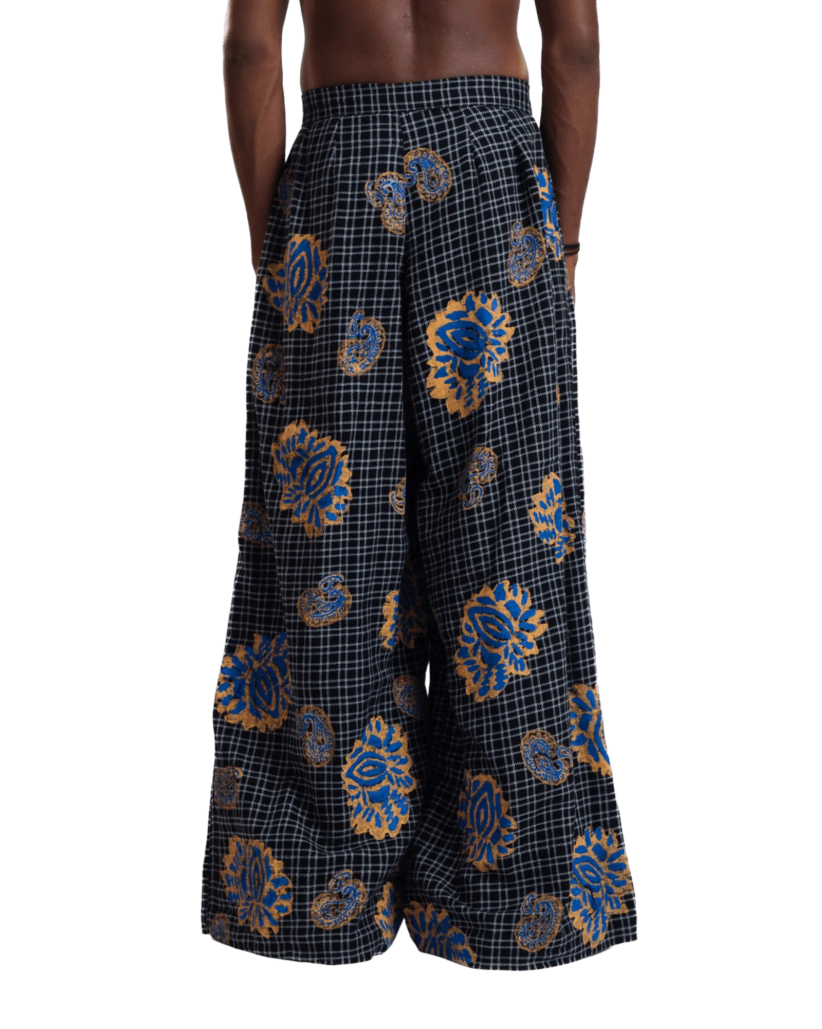 "Midnight Garden" Handwoven Block Printed Trousers