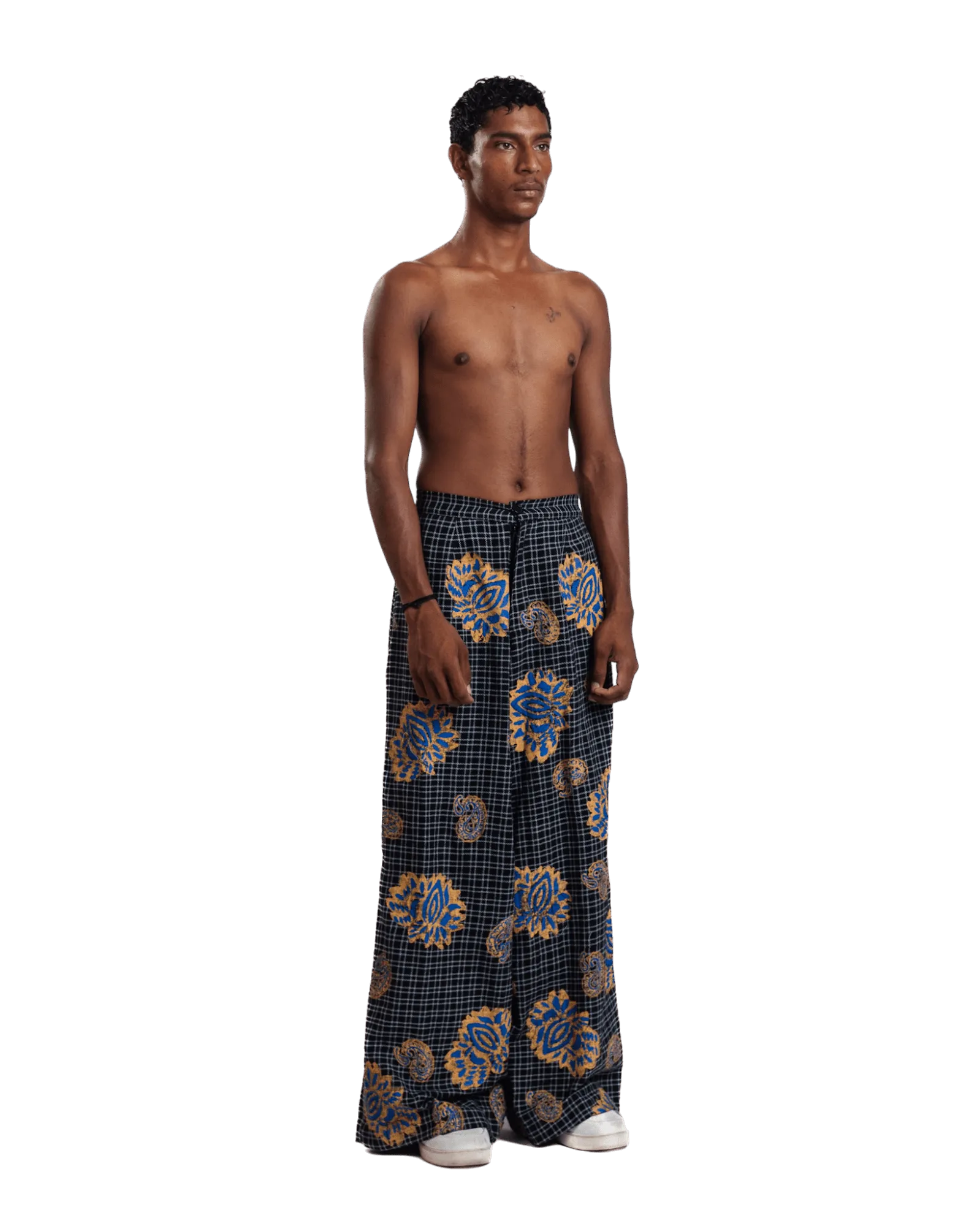 "Midnight Garden" Handwoven Block Printed Trousers