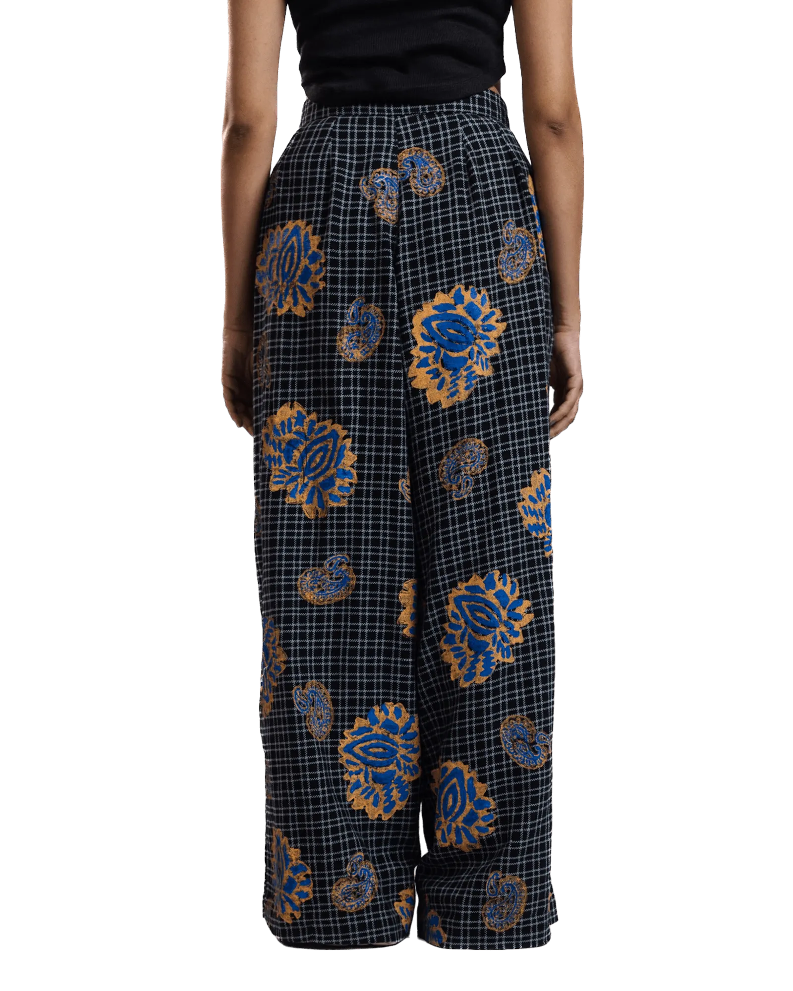 "Midnight Garden" Handwoven Block Printed Trousers