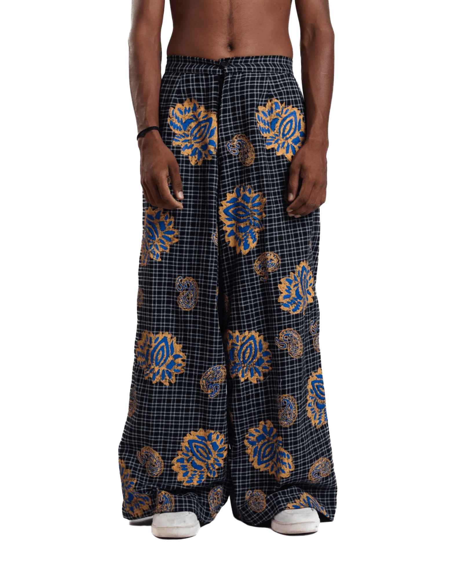 "Midnight Garden" Handwoven Block Printed Trousers