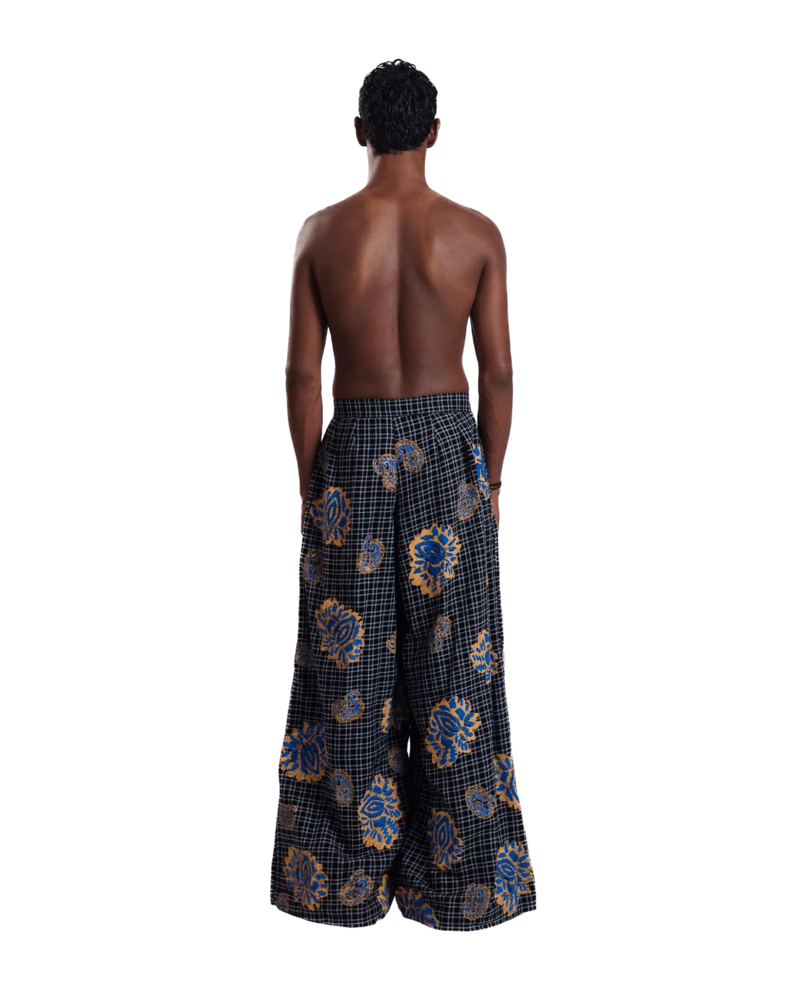 "Midnight Garden" Handwoven Block Printed Trousers