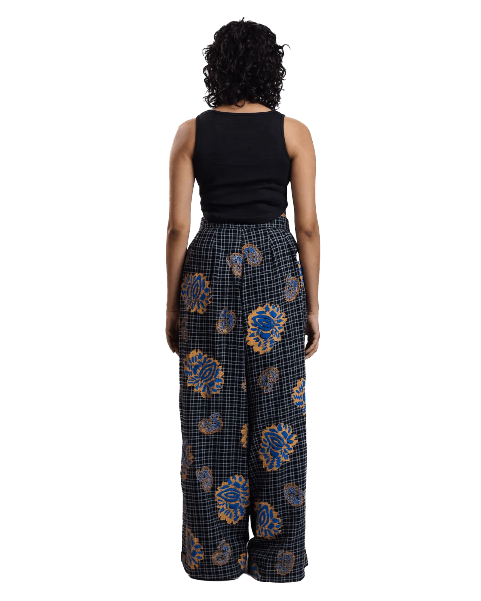 "Midnight Garden" Handwoven Block Printed Trousers