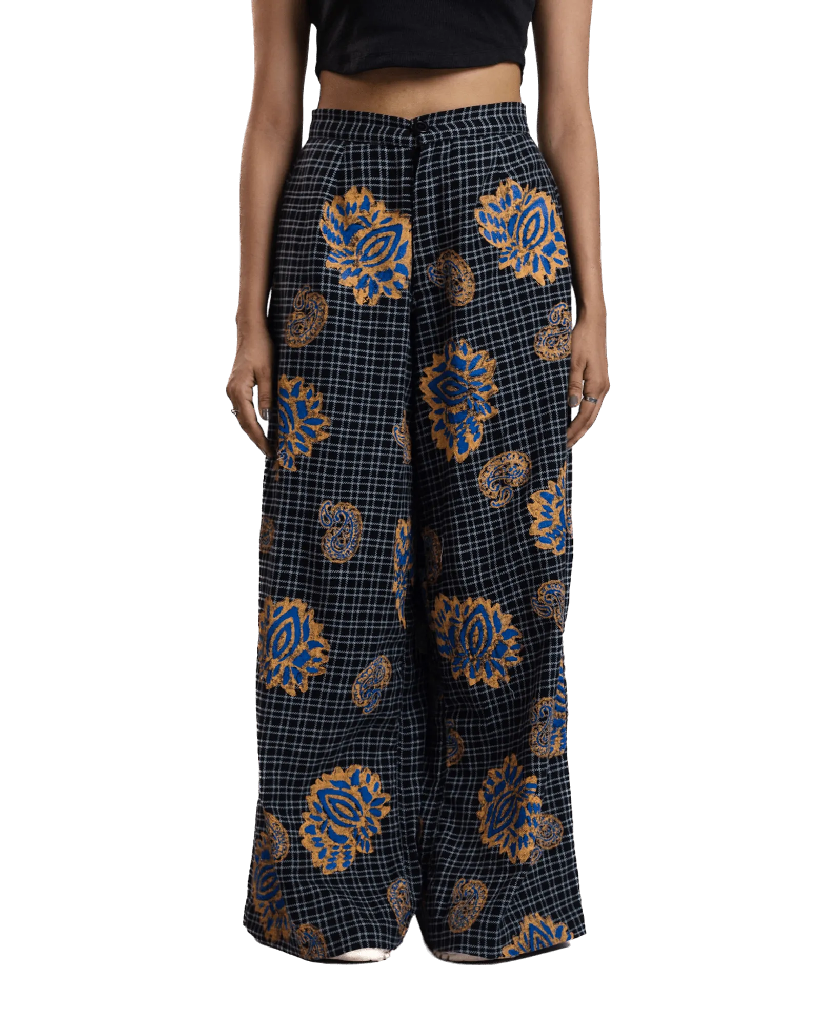 "Midnight Garden" Handwoven Block Printed Trousers