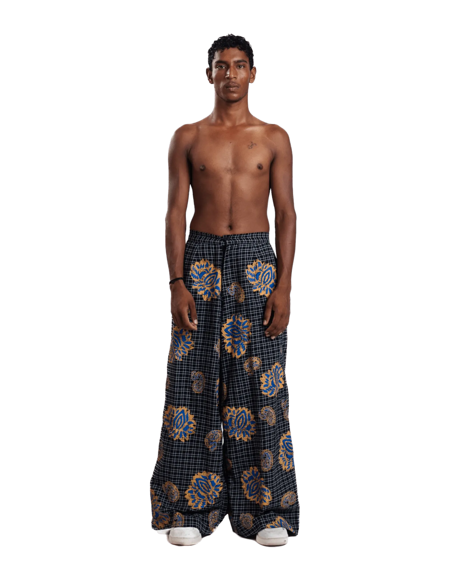 "Midnight Garden" Handwoven Block Printed Trousers